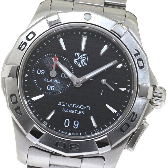 TAG HEUER Aquaracer WAP111Z Grand date Alarm Black Dial Quartz Men's - Picture 4 of 11